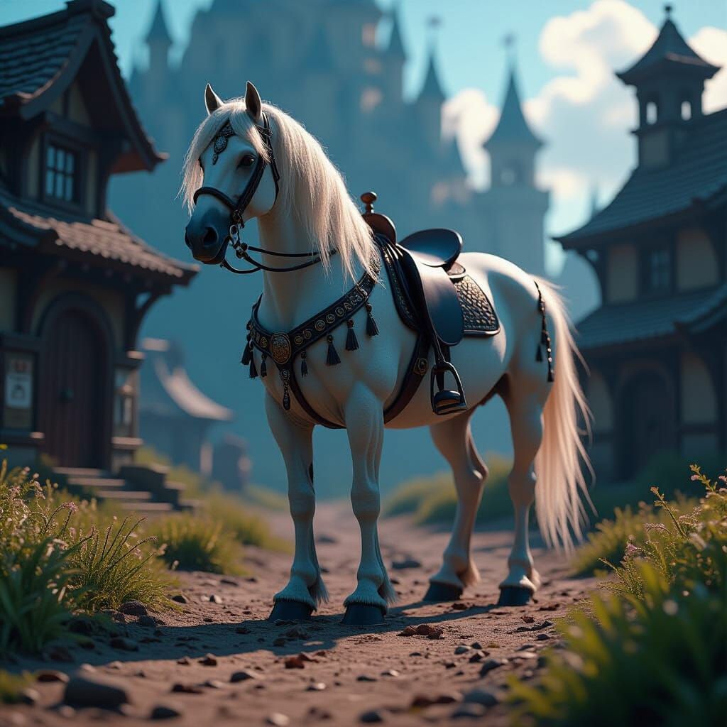 Detailed Matte Painting of Horse Manure in Deep Color