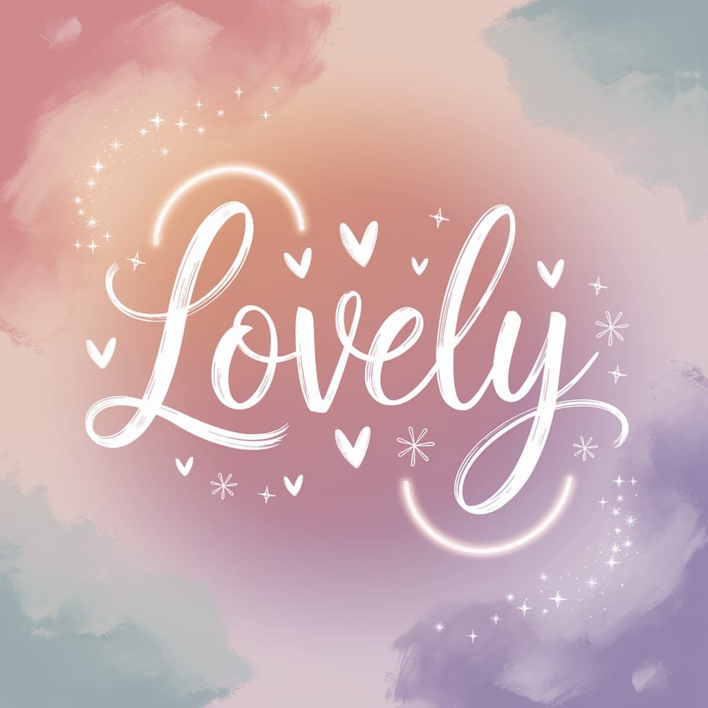 Lovely in Pastel Watercolor with Hearts and Flowers