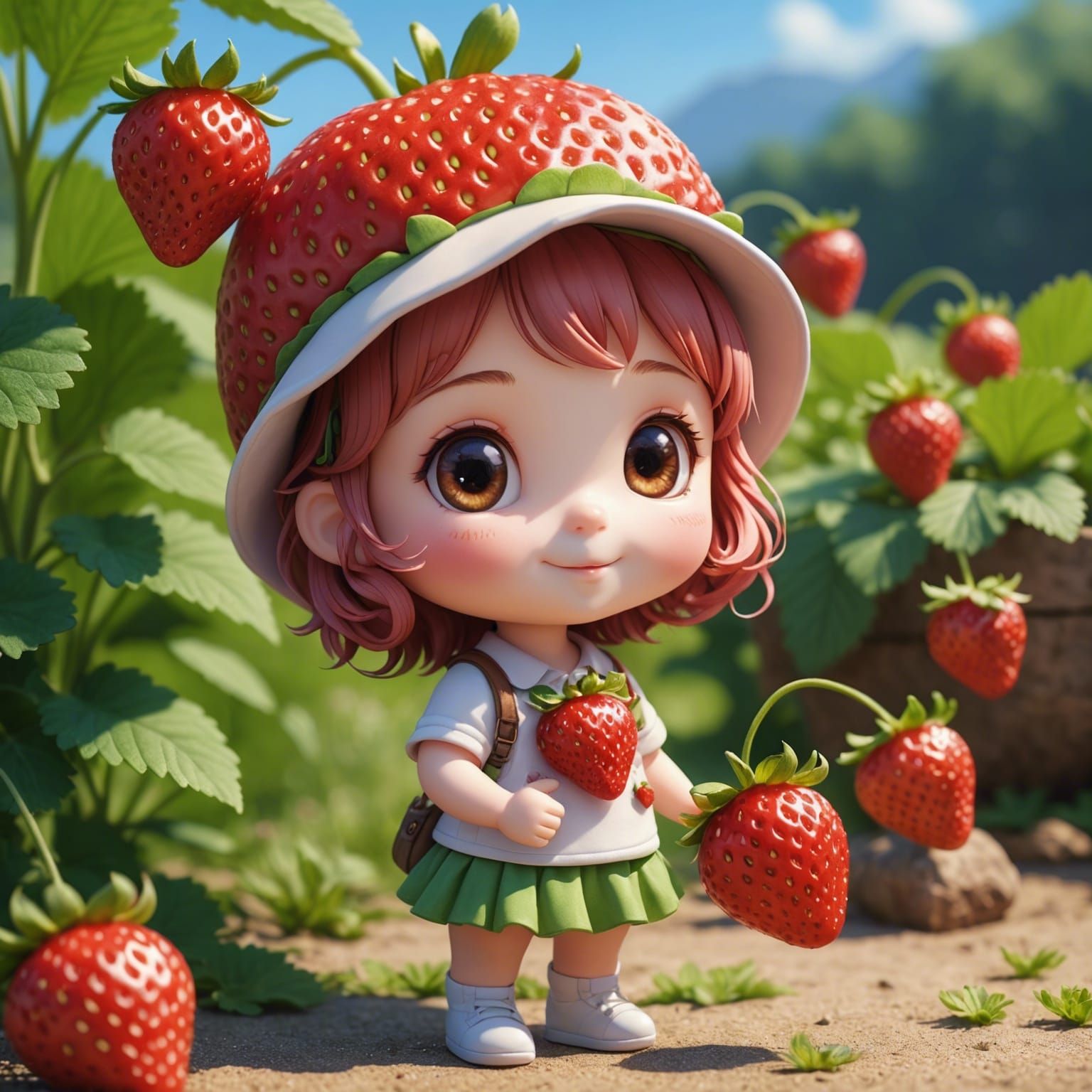 strawberry chibi xD - AI Generated Artwork - NightCafe Creator