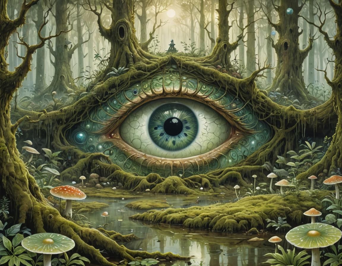 The Eye of the Forest Spirits  by @Aethernaga
