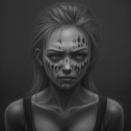 Hyperdetailed Charcoal Drawing of a Painkiller