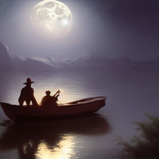 A moonlight boat ride
