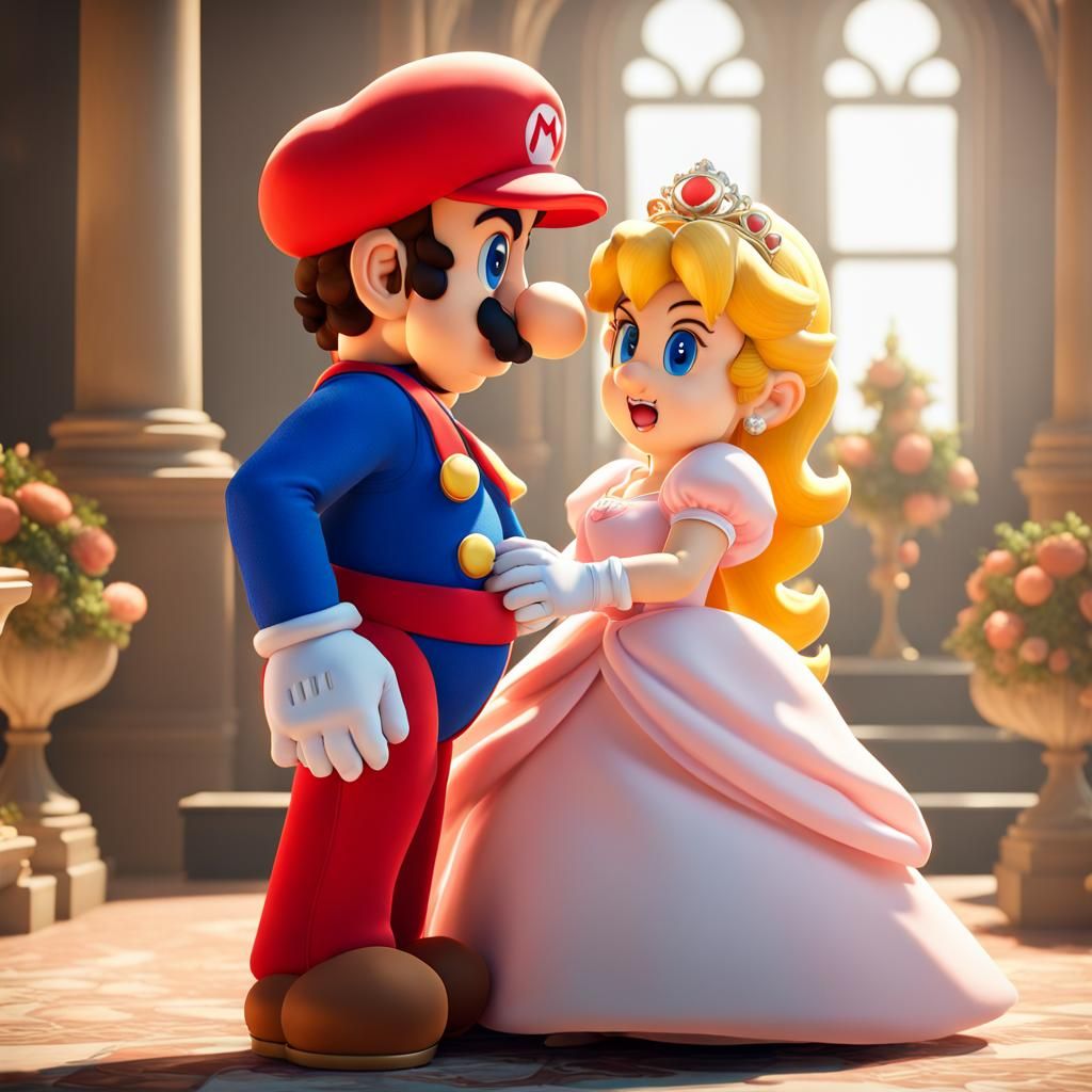 Mario and peach Wedding - AI Generated Artwork - NightCafe Creator