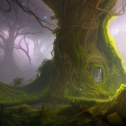 Overgrown Treehouse In A Swamp - AI Generated Artwork - NightCafe Creator