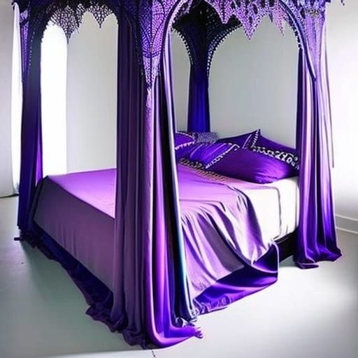 Purple canopy for deals bed