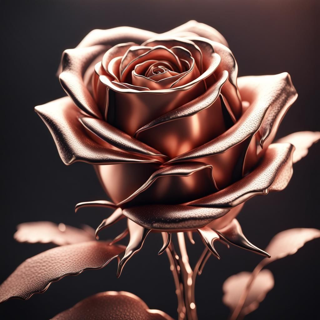 a beautiful rose gold plated rose