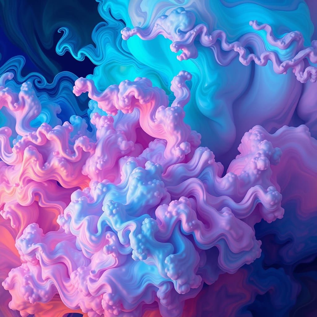 Ethereal Cloudscape in Dreamlike Abstract Expressionism