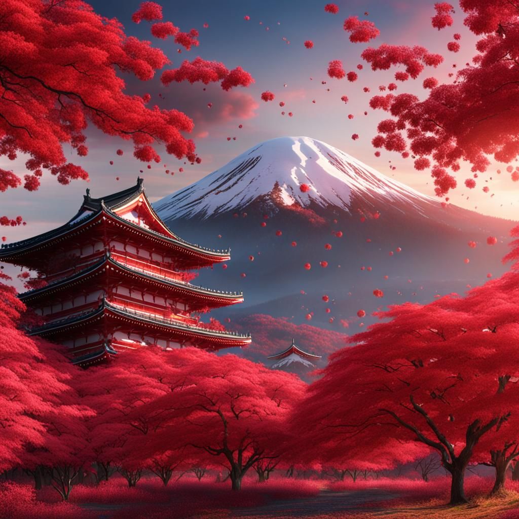 Mount Fujii cherry trees
