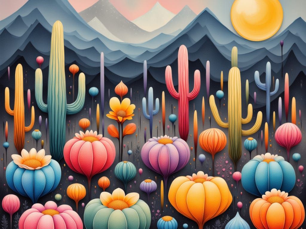 {<lora:SAS FROSTY FROZEN:1.0> DESERT, CACTUS, WILDWEST-FORTRESS,
KLIMT-PATTERN-SKY, DALI-PATTERN-BOTTOM, dark-greyblue, dark-yellow, FROSTY-...