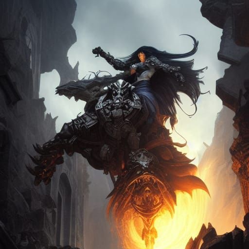 Darksiders by Kentaro Miura, hyperdetailed, trending on Arts...