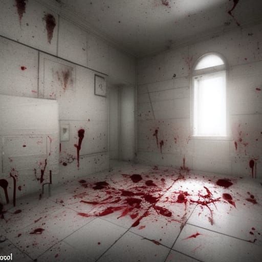 abandoned hospital with blood on the floor at 3 am
