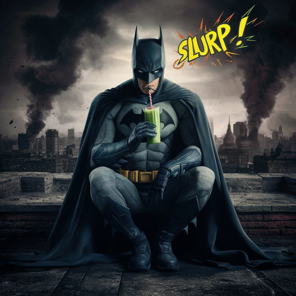 Batman Takes a Smoothie break