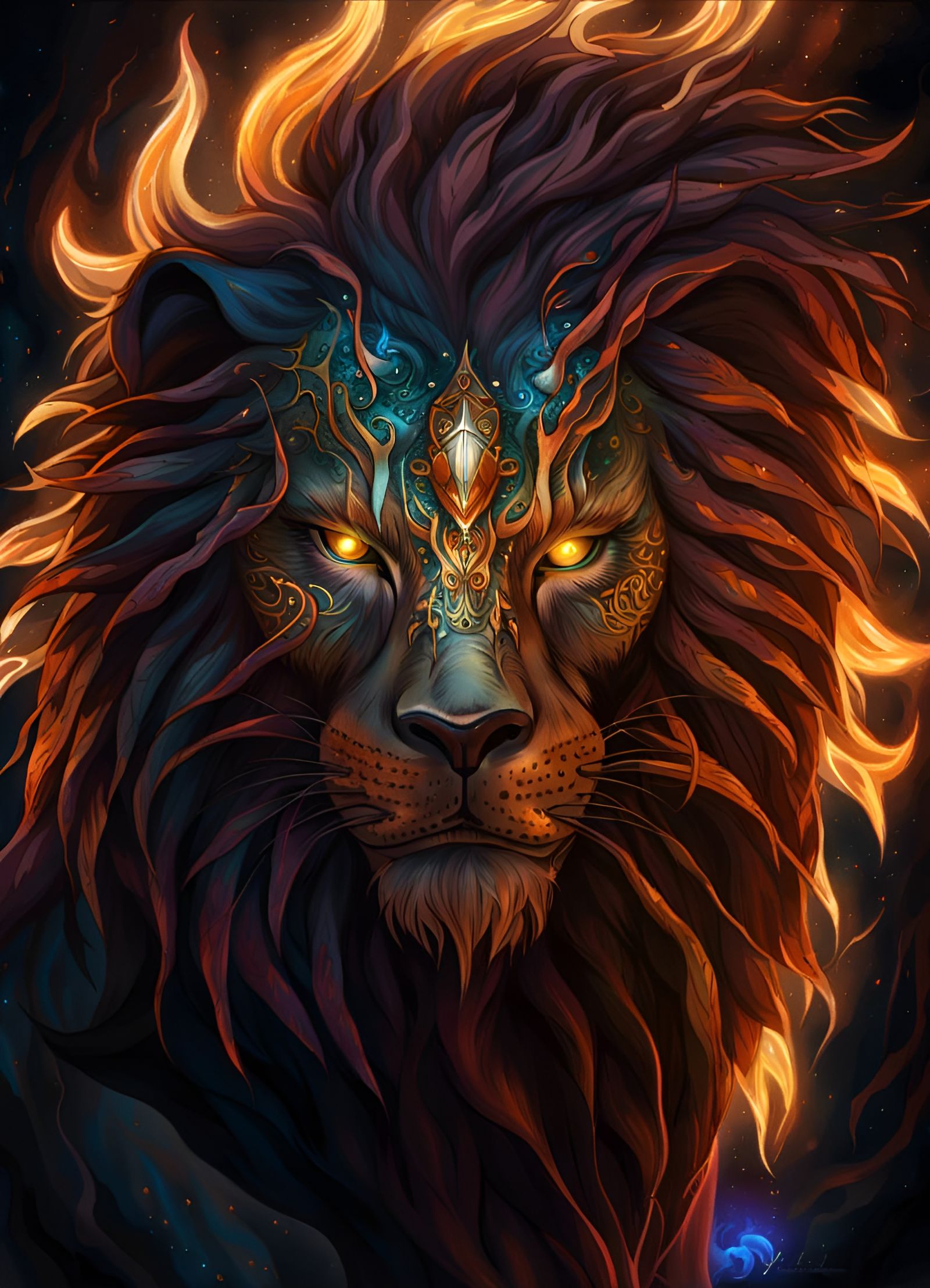 Portrait of a lion  by @PsychoXcircus