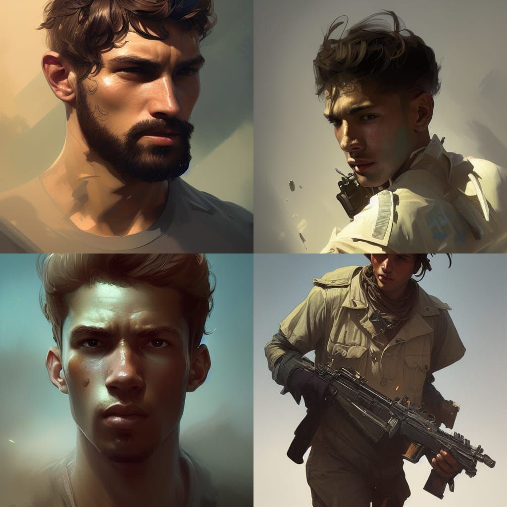 Young man in a war