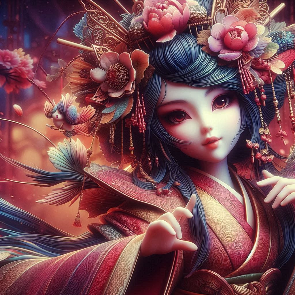 double exposure beautiful fantasy DALL-E 3 portrait landscap...