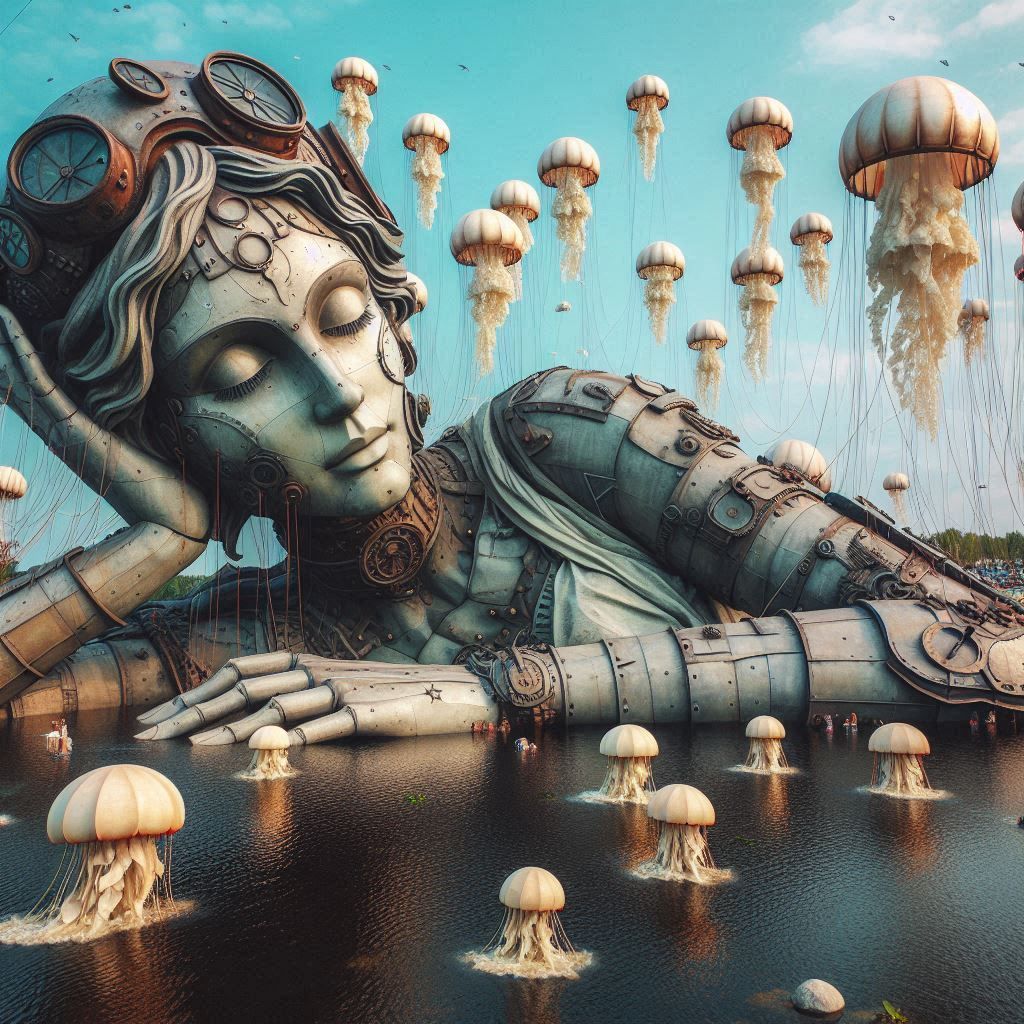 Marine steampunk statue