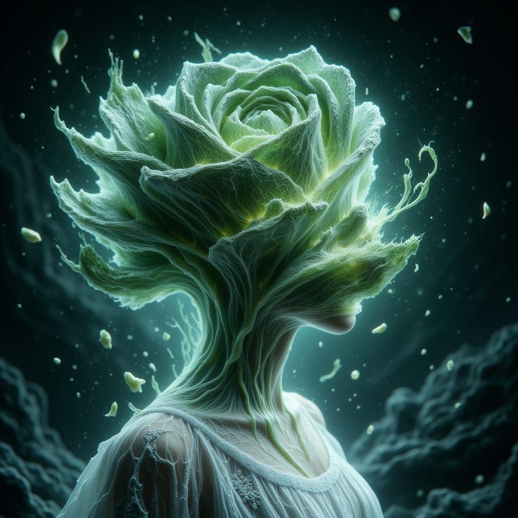 Little Girl Amidst Cosmic Dance in Vibrant, Swirling Colors