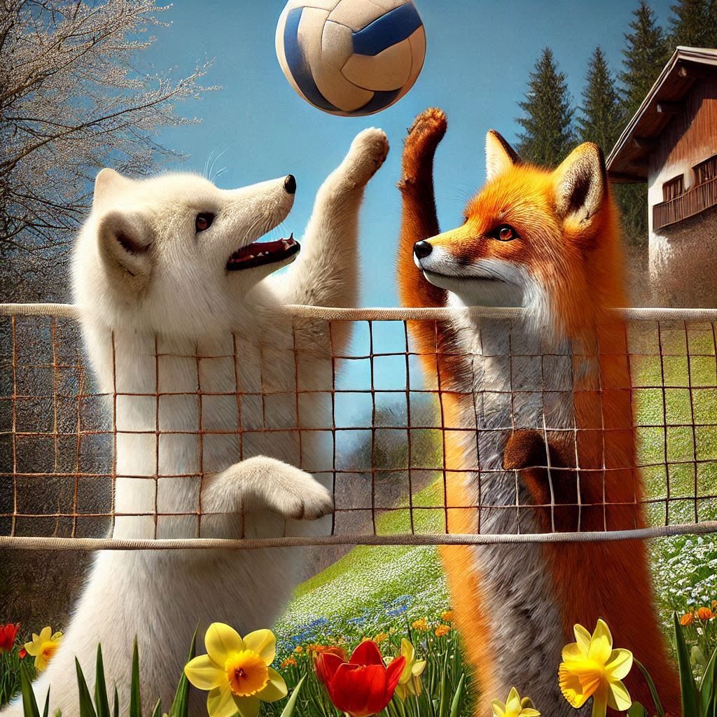 Playing Volleyball !!