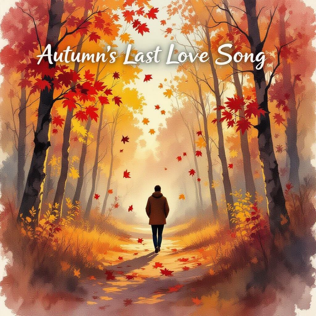 Autumn Forest Walk in Expressive Watercolor Style