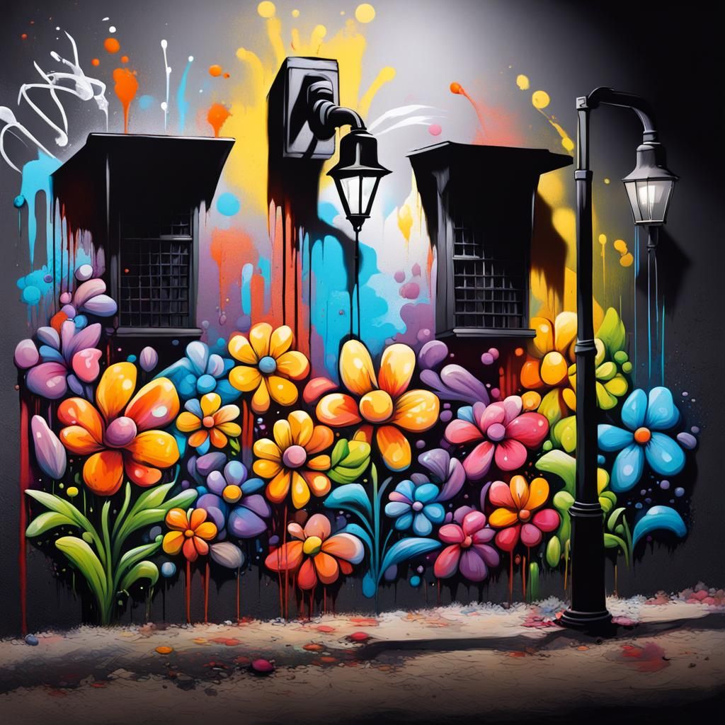 Graffiti flowers