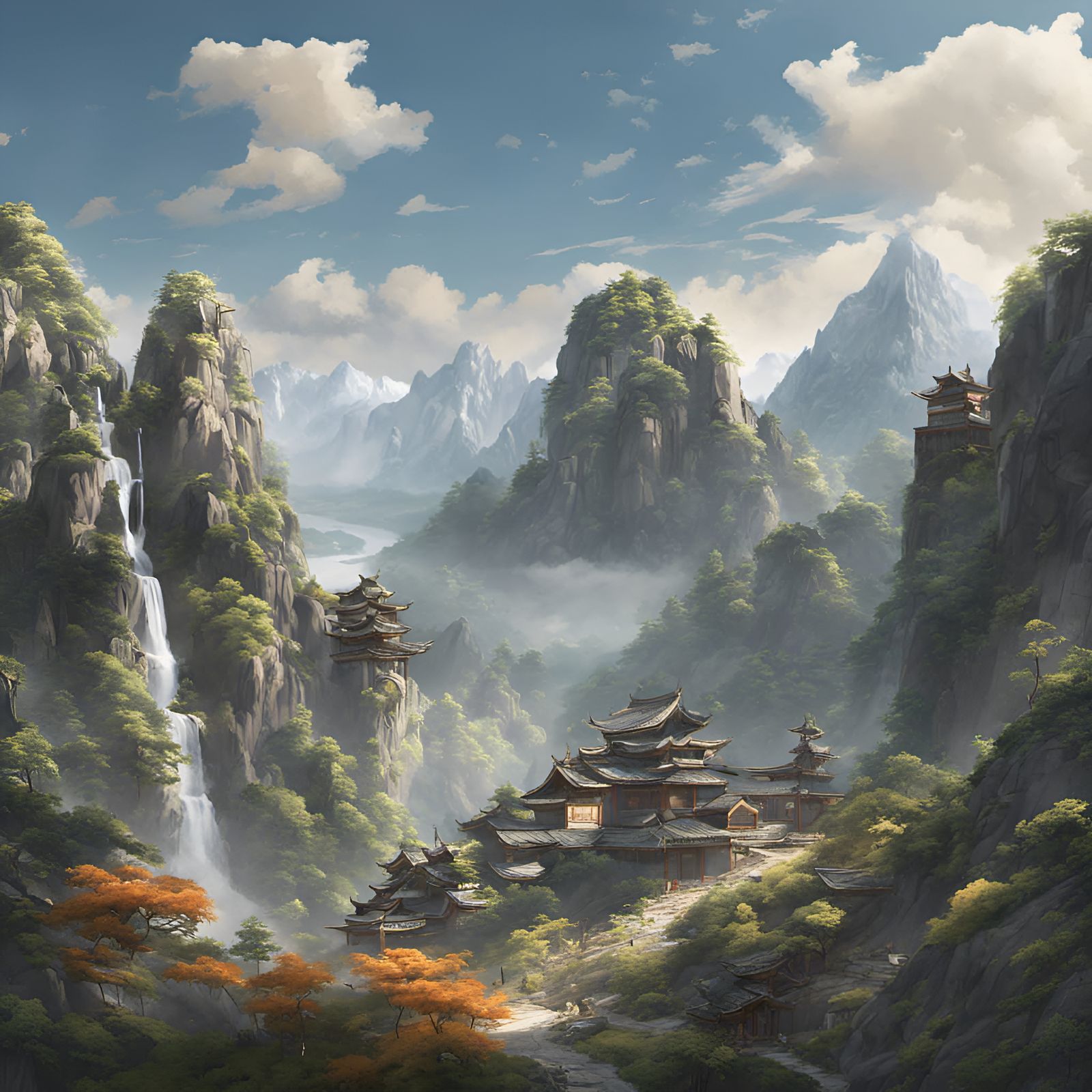 Small village in Ancient China - AI Generated Artwork - NightCafe Creator