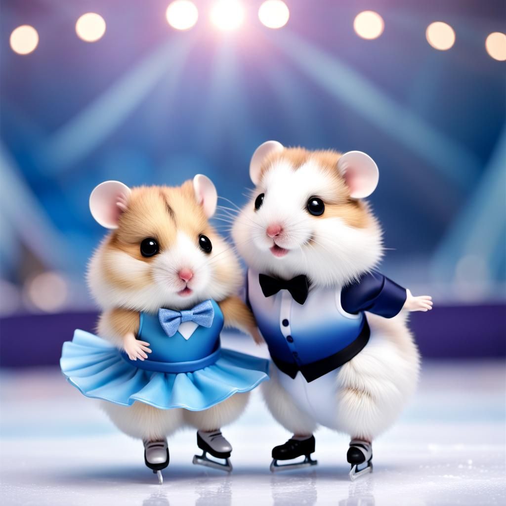 Olympic Figure Skating Hamsters   by @North Star Turquoise 