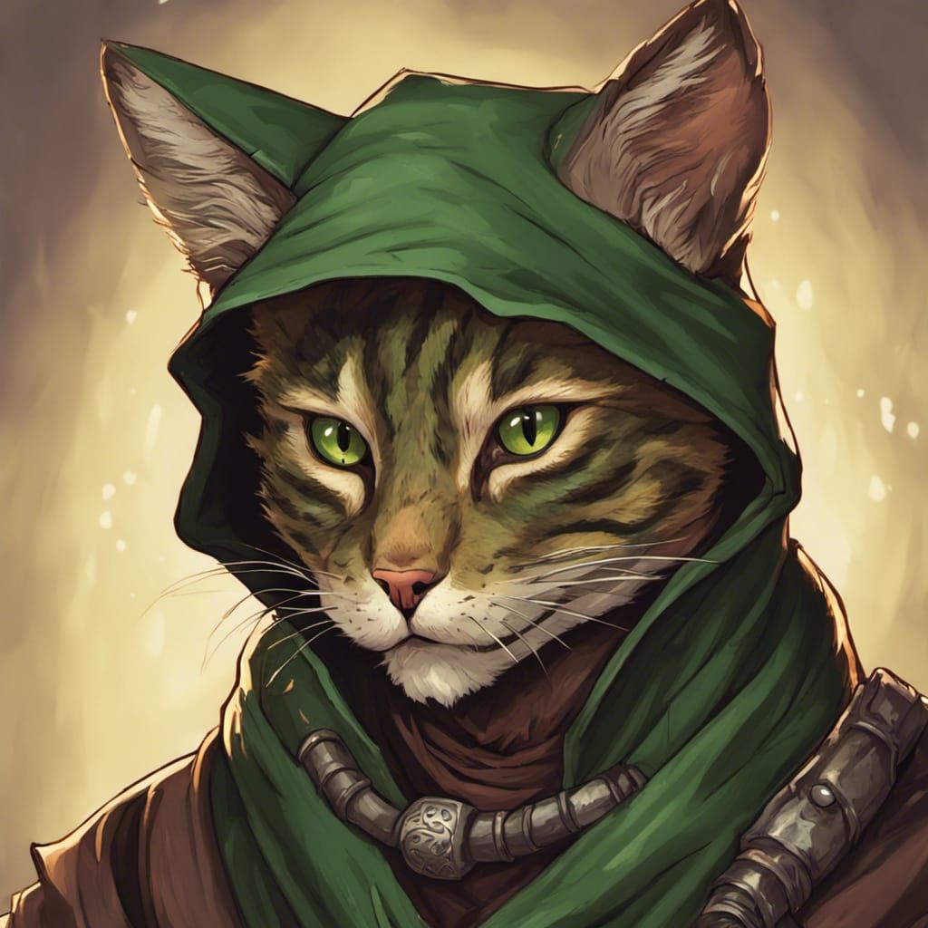 D&D 5e Tabaxi Rogue Character Portrait