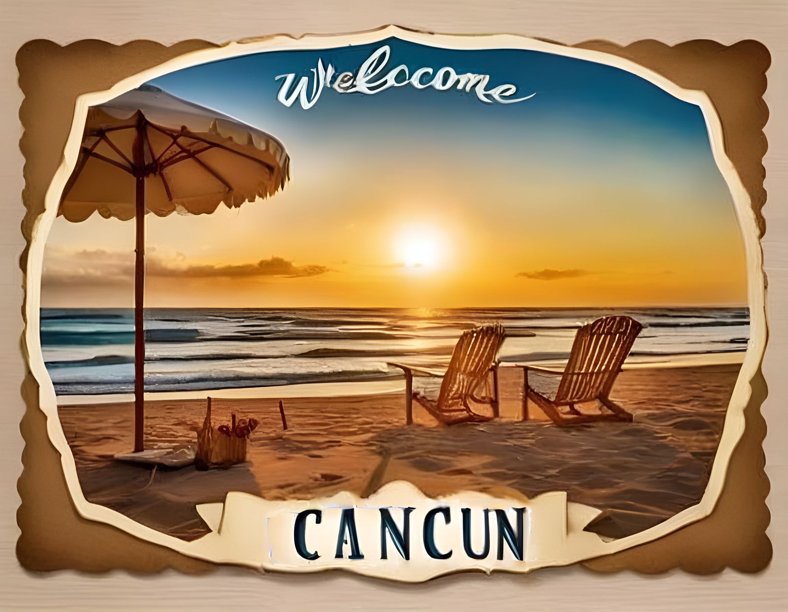 Cancun Vacation Postcard  by @ARTFUL