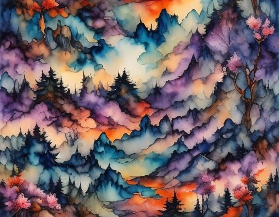 Mystical Prismatic Waterfall in Pastel Fantasy Art