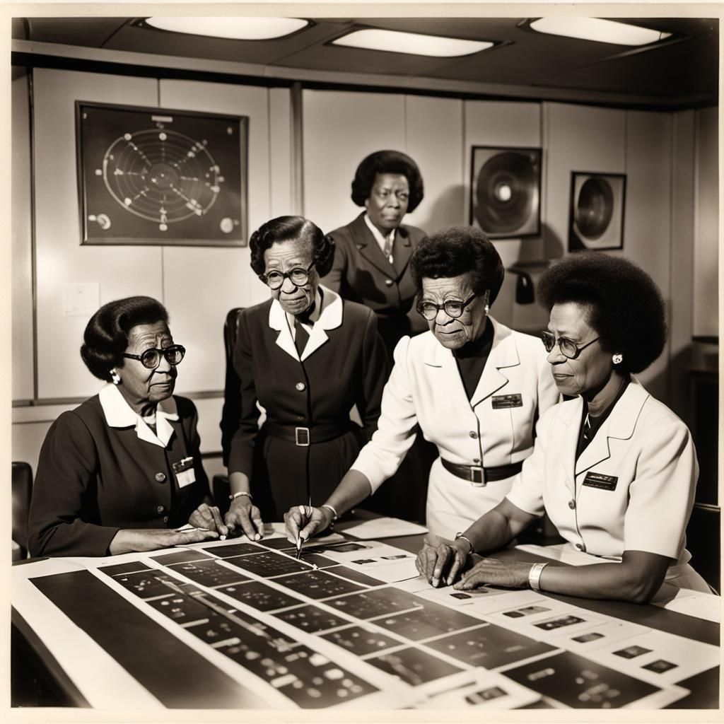 Katherine Johnson , Dorothy Vaughan , Mary Jackson . 3 Afro american scientistes , NASA, calculate courbes ...  by @Light as a bubble 