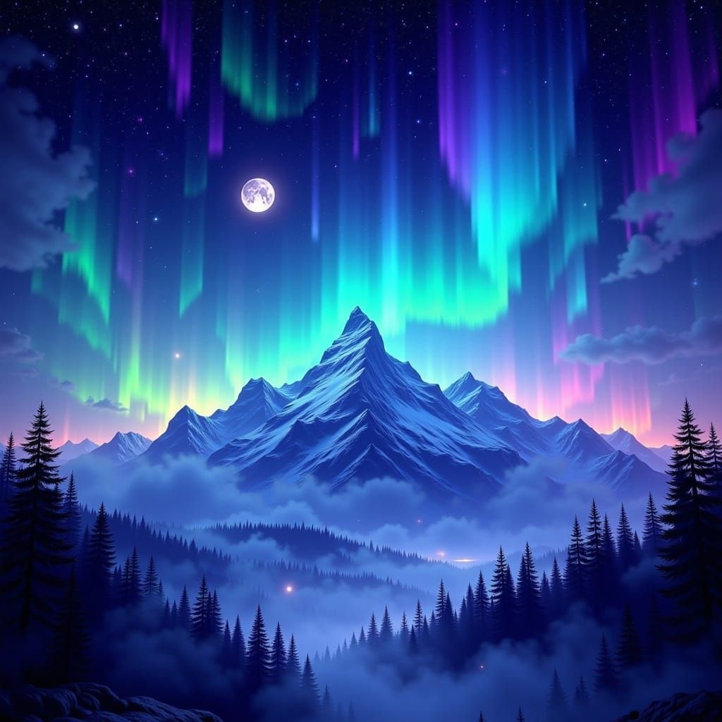 A beautiful hyperrealistic celestial scene, the scene has beautiful color, with stars, and moon <lora:Celestial Wonder:1.0>  with beautiful...