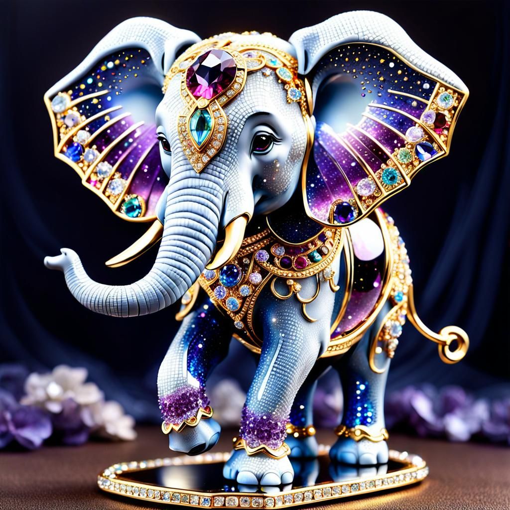 Beautiful Swarovski-Style Crystal Elephant Figurine  by @Baby Isis