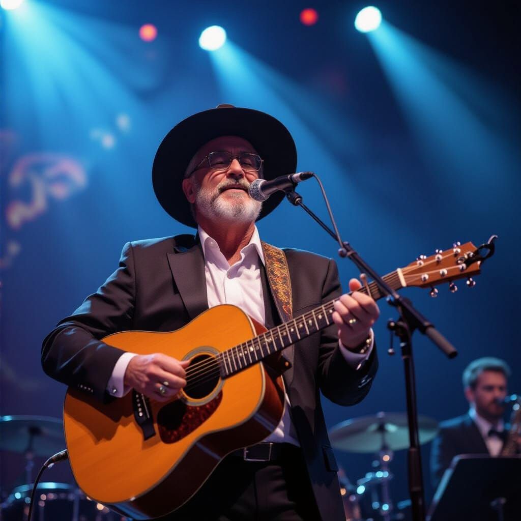 Singer Levitates Through Galaxies with Guitar