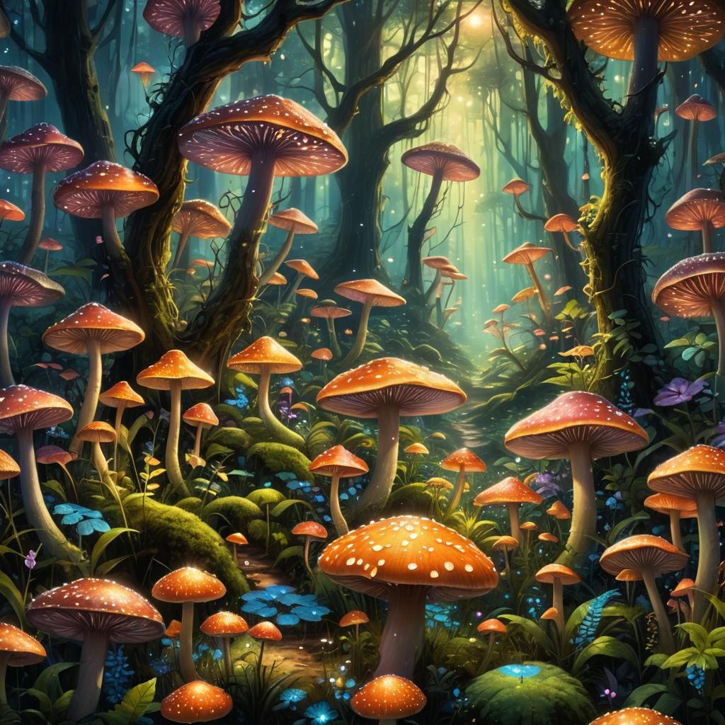 Mushrooms - AI Generated Artwork - NightCafe Creator