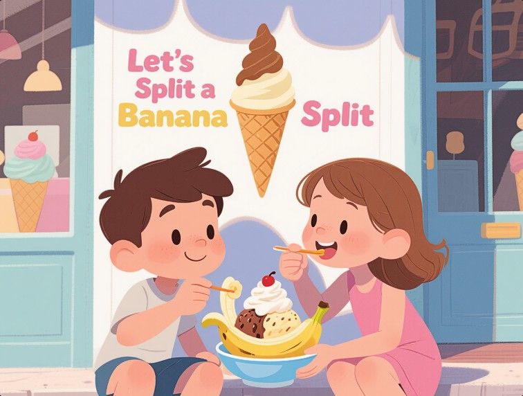 8/1/2025-Word Pun Let's Split a Banana Split Art By Archangel Tara