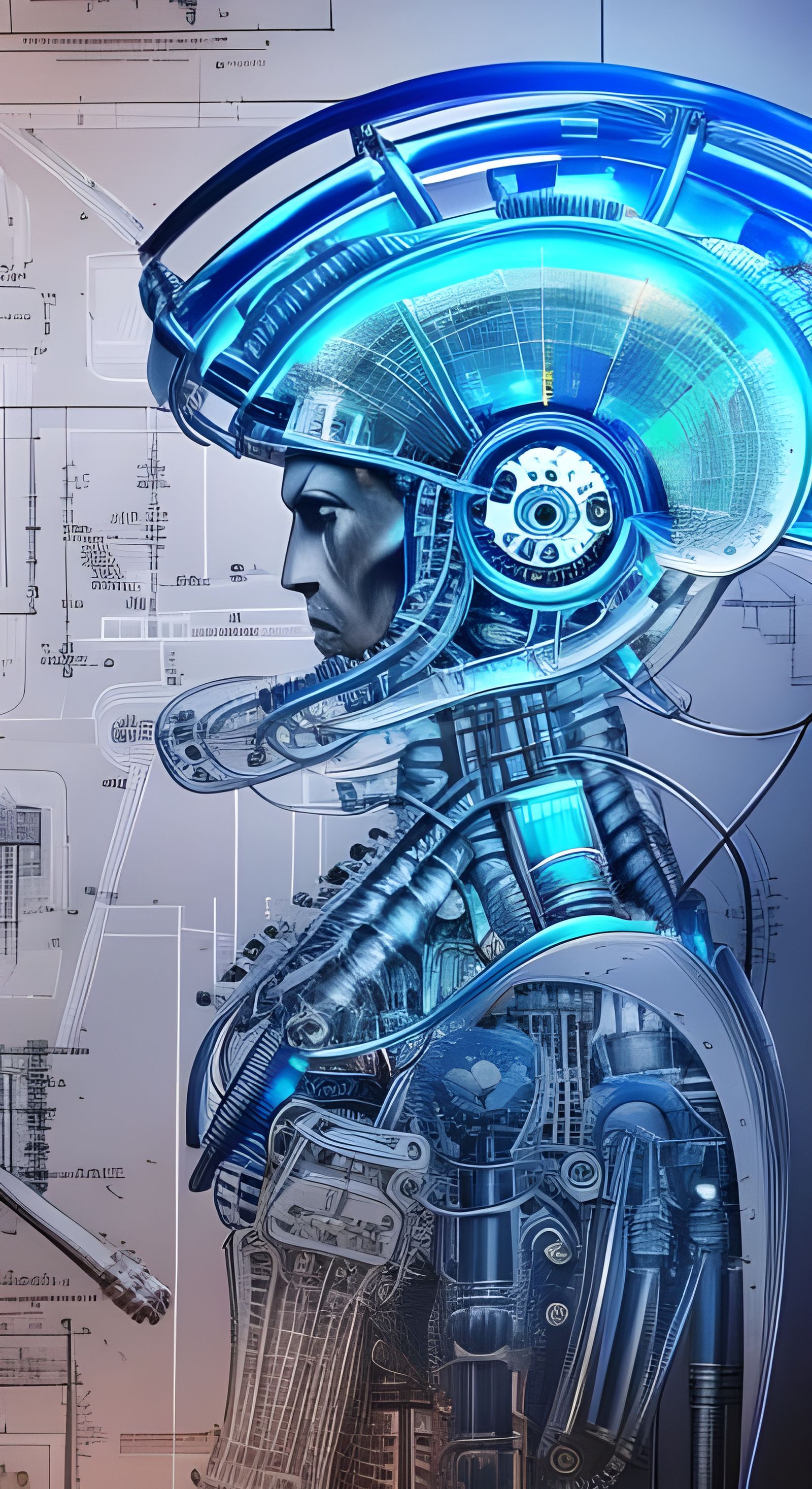 Blueprint Of A Recovered Alien Cyborg   by @Rietpetiet 