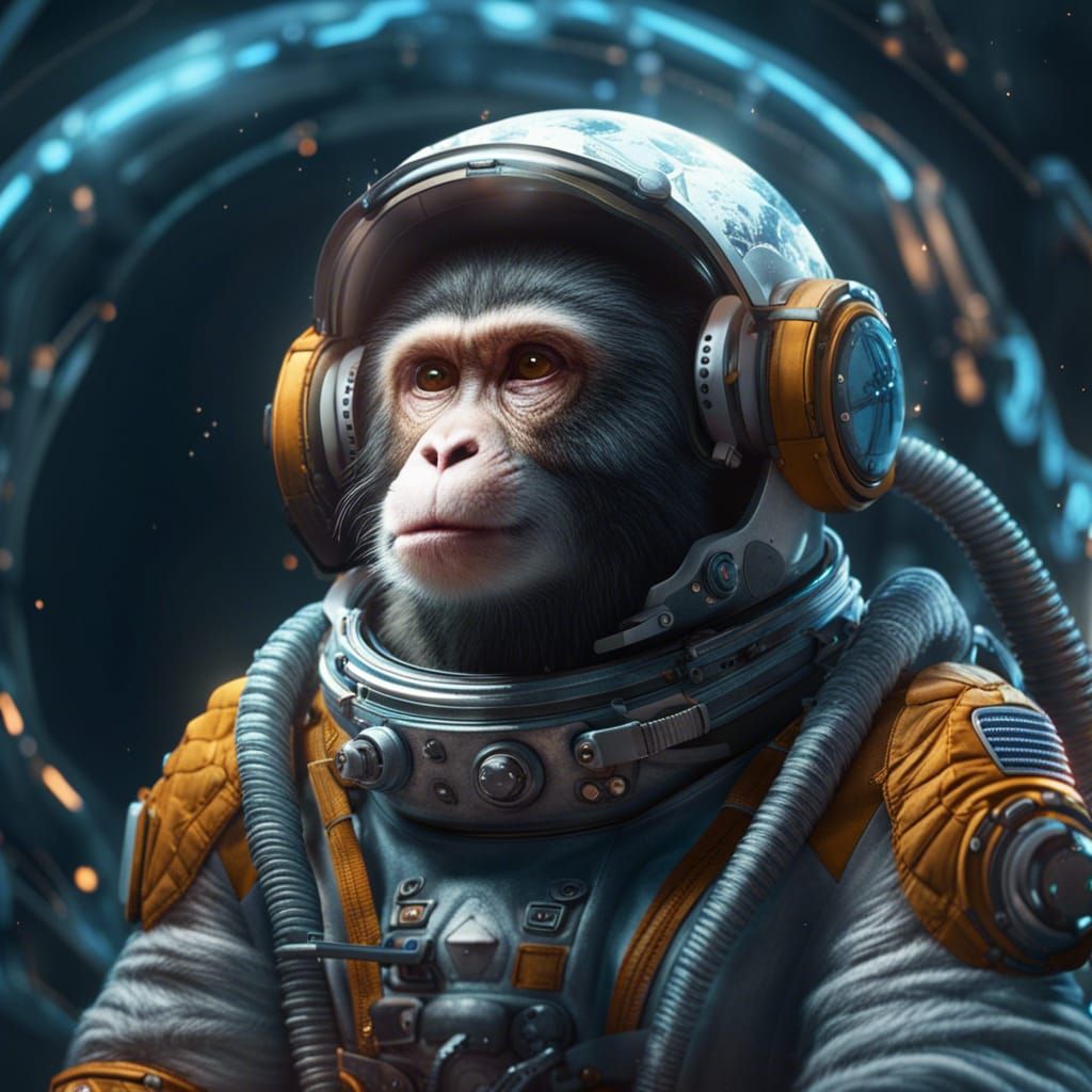 Monkey in a spacesuit