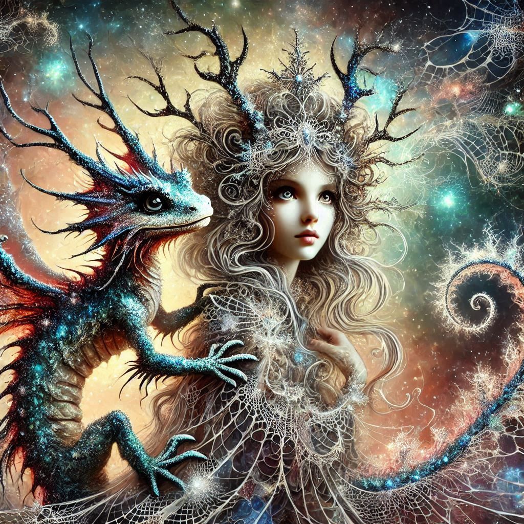 Wiccan Forest Elf And Pet Salamander