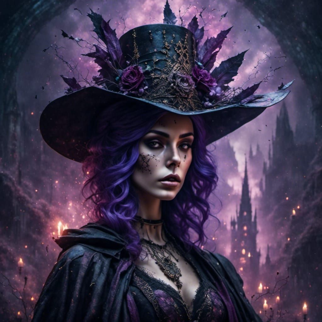 <lora:Purple Goth:1.0> <lora:Purple World:1.0> <lora:Night S...