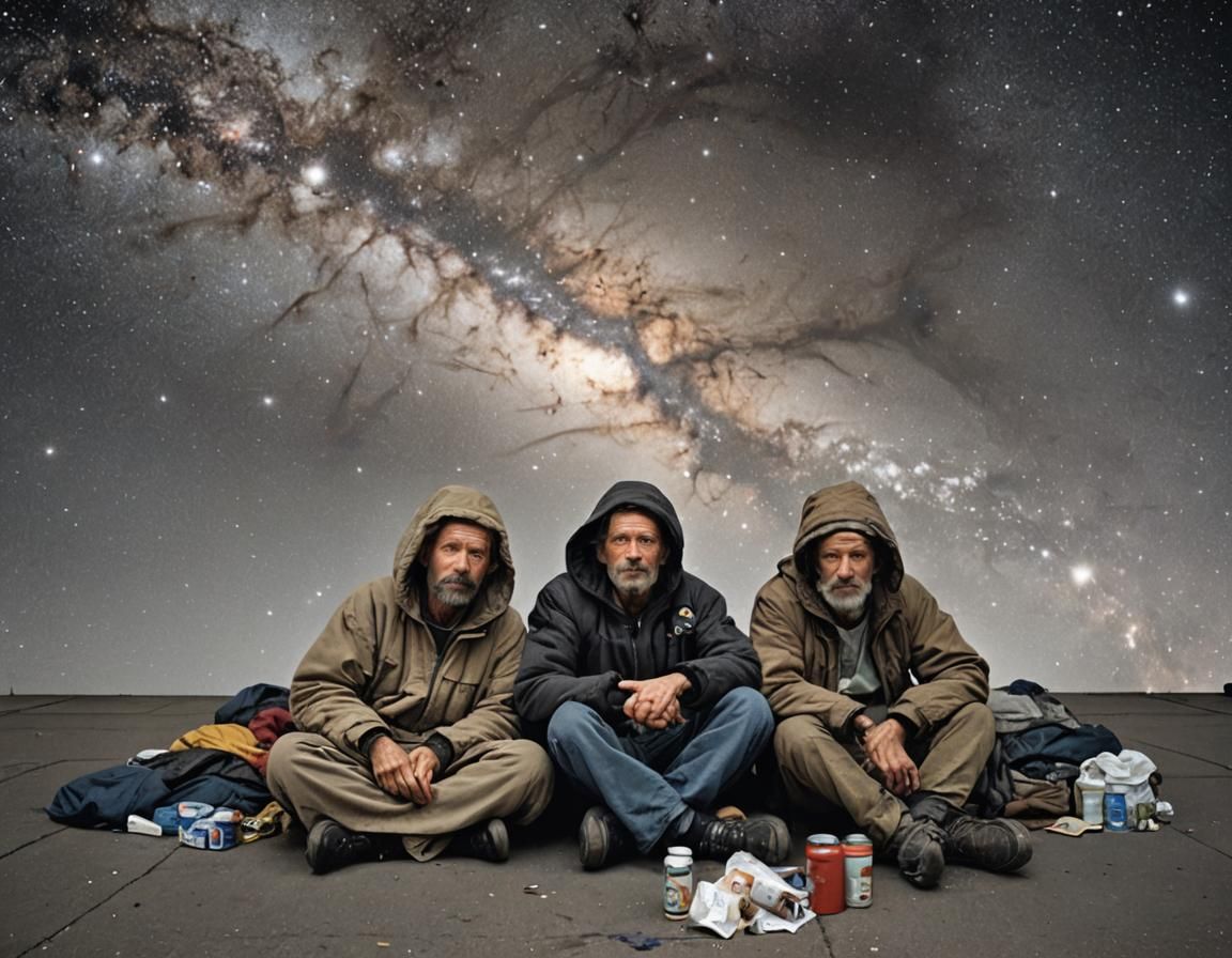 Homeless crackheads in space