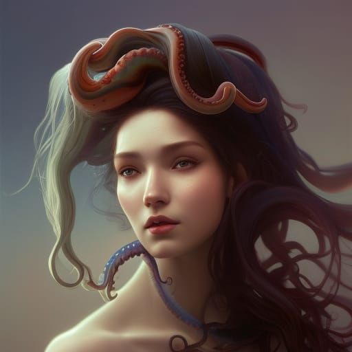 Girl with octopus 🐙 hair