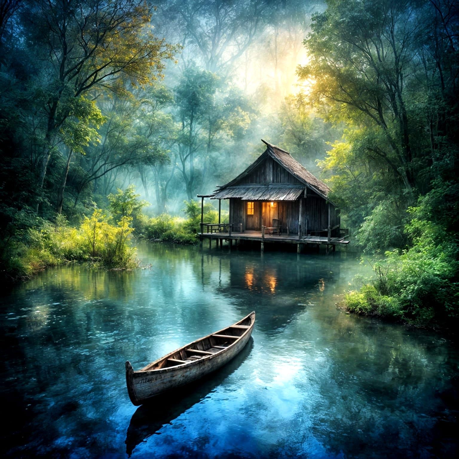 a hut in the middle of the forest  by @Mrimage