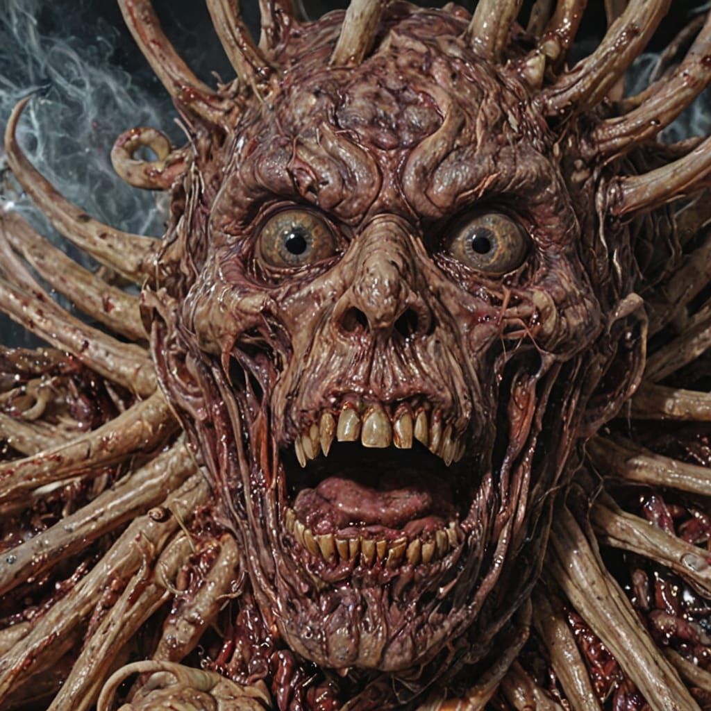 Terrifying horror portrait of the thing evil alien creature