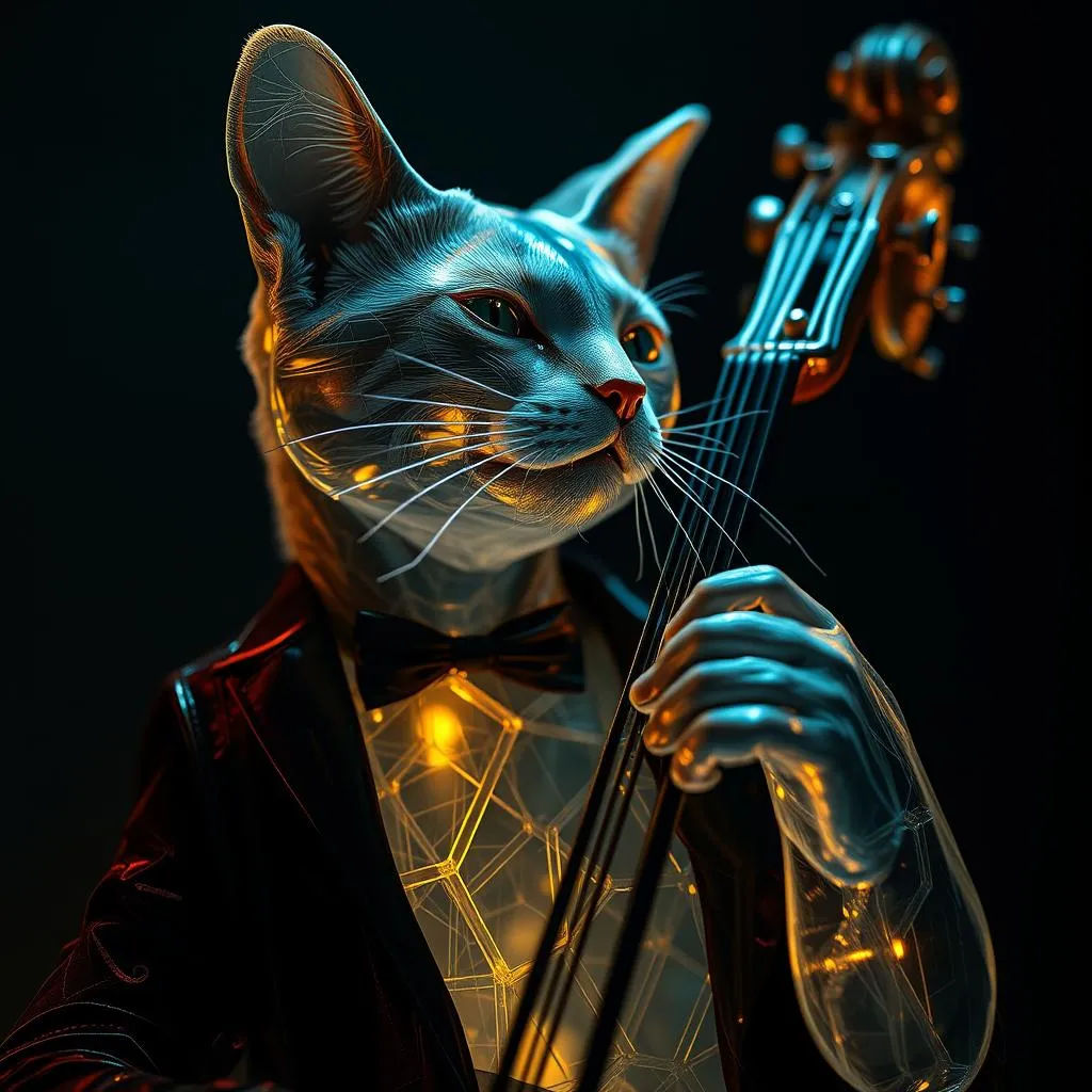 Cat on bass.