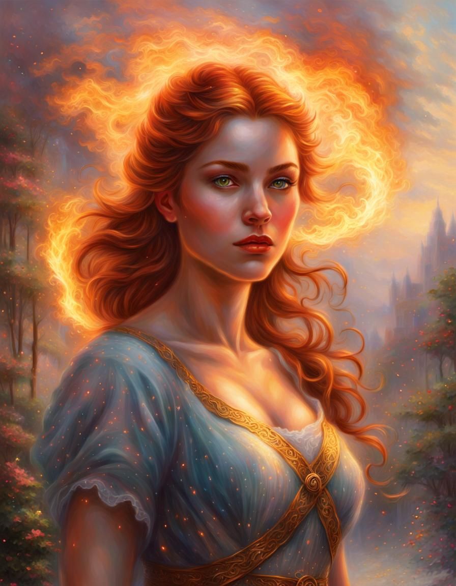 Fire girl - AI Generated Artwork - NightCafe Creator