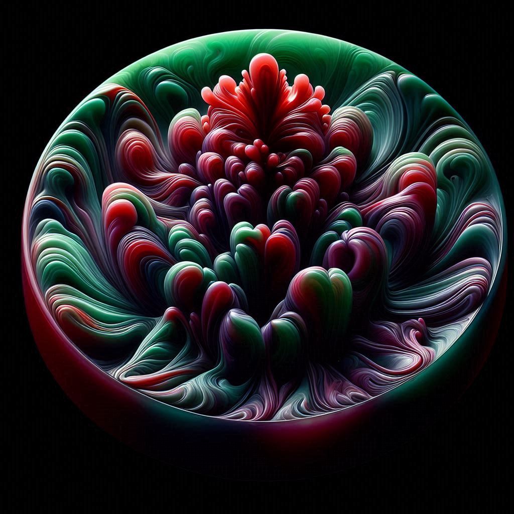 Red, green purple swirl