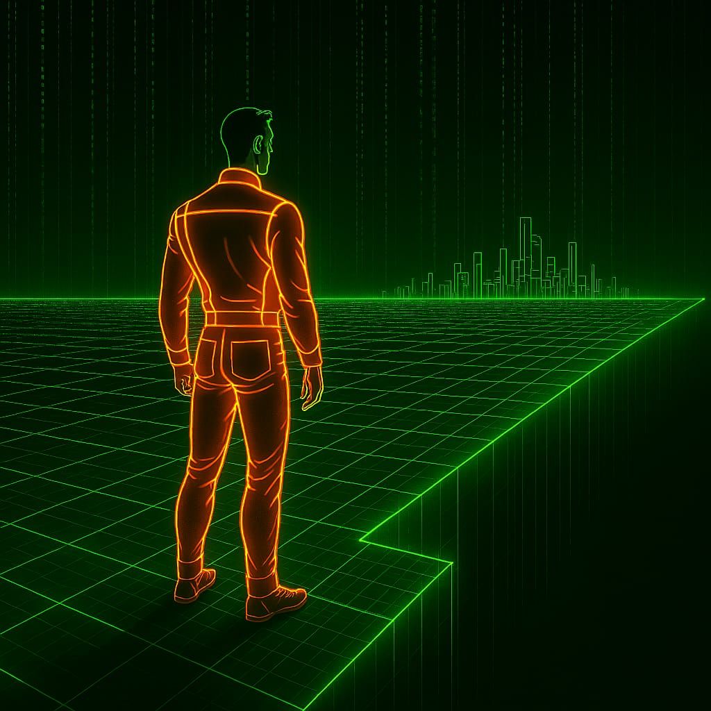neo orange in green matrix