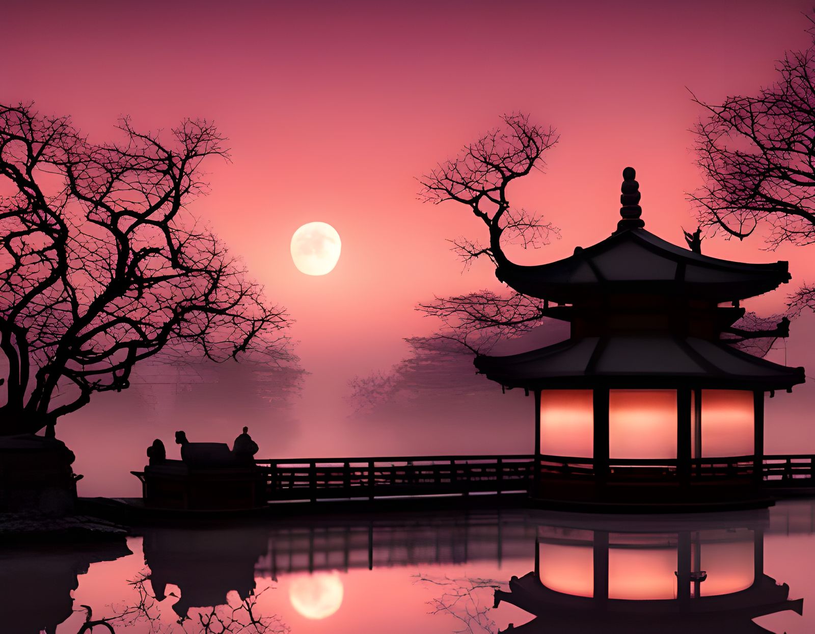 Moonlight & Pagoda  by @Juan Coetzee