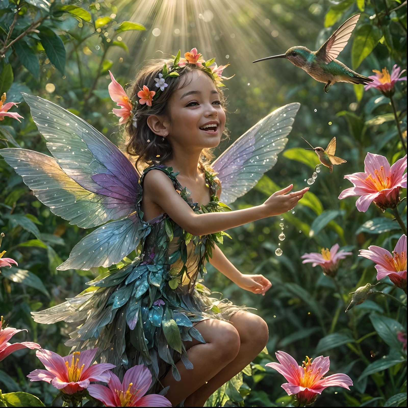 Hummingbird happiness  by @Floe Joe 