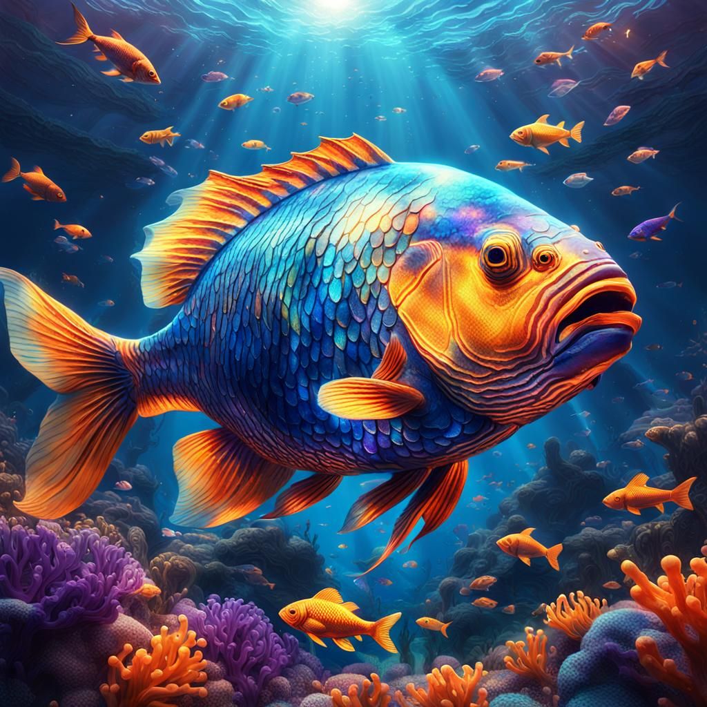 Giant Fish in Sea: Digital Matte Painting